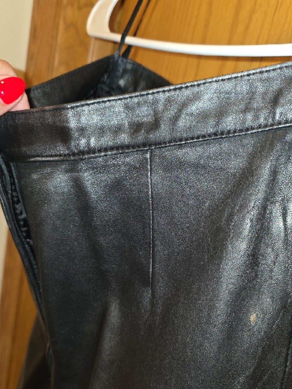 Vintage Mixit Black Leather Tapered Pants - Picture 5 of 7